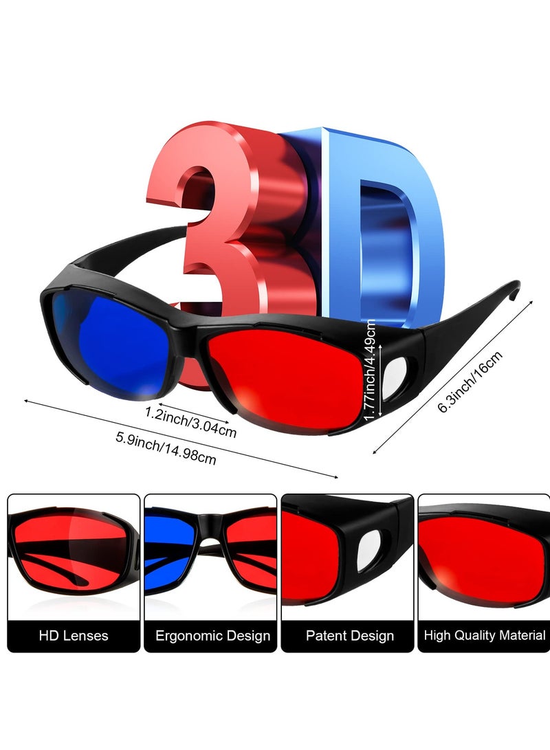 3D Glasses, 3D Movie Game Glasses Red Blue 3D Style Glasses for 3D Game Home Theater Simple Design Viewing Glasses Anaglyph Projector Glasses 10 Pieces