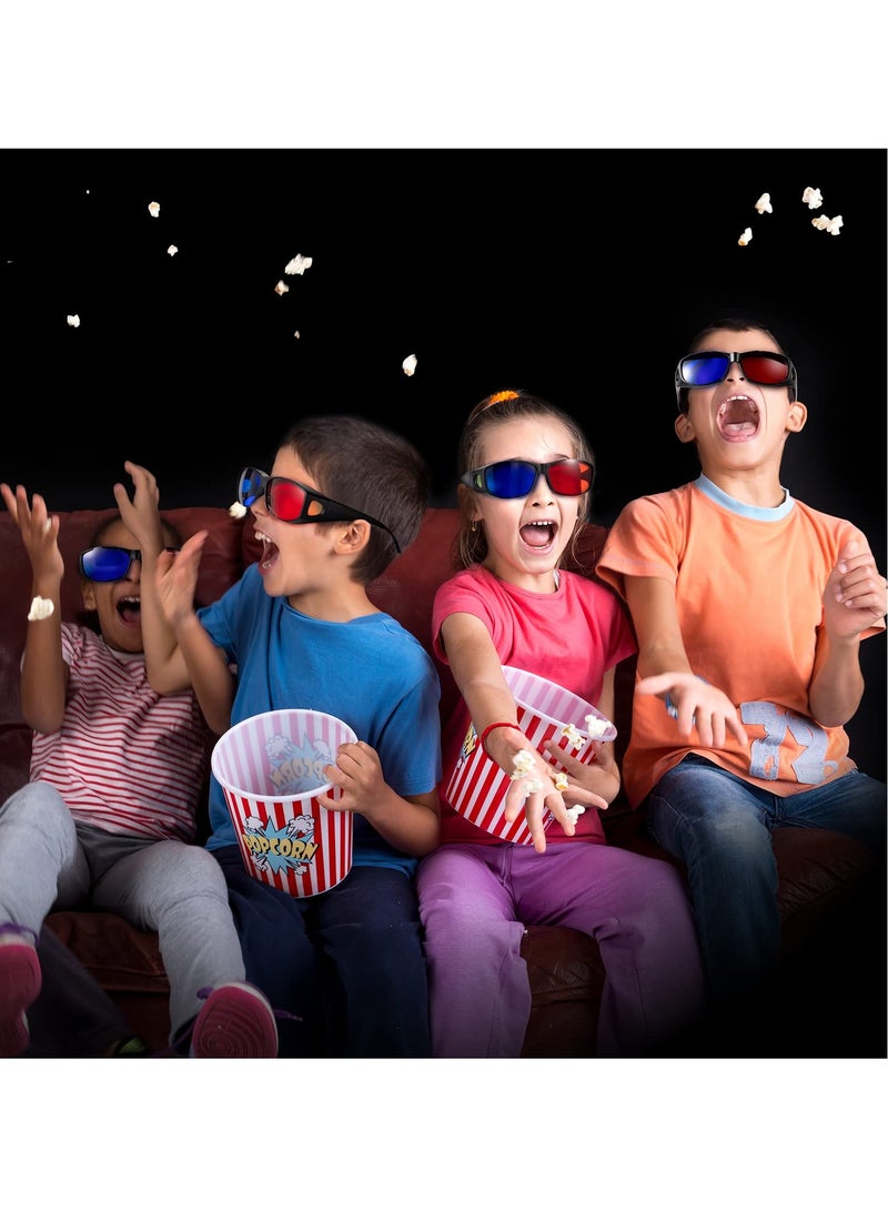 3D Glasses, 3D Movie Game Glasses Red Blue 3D Style Glasses for 3D Game Home Theater Simple Design Viewing Glasses Anaglyph Projector Glasses 10 Pieces