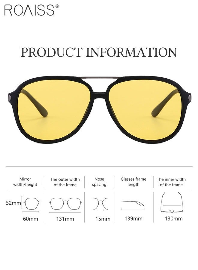 Men's Aviator Polarized Sunglasses, UV400 Protection Sun Glasses with PC Frame, Fashion Anti-Glare Sun Shades for Men Driving, Fishing, Traveling, 60mm