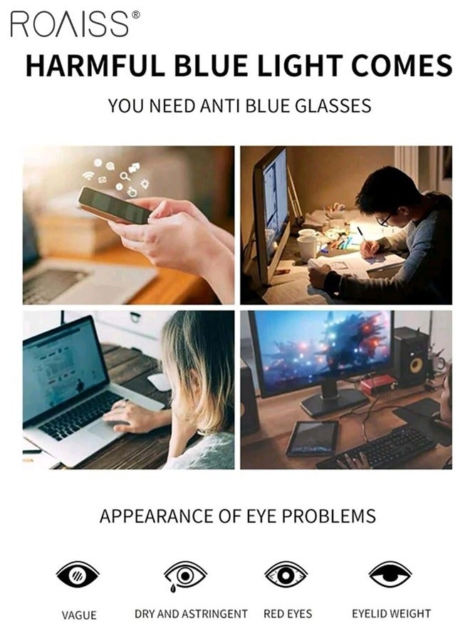 Women's Blue Light Blocking Glasses Blue Light Filter Computer Reading Gaming TV Phones Cat Eye Eyeglasses Fashion Anti Eyestrain Headache Eyewear Black Gold 53mm