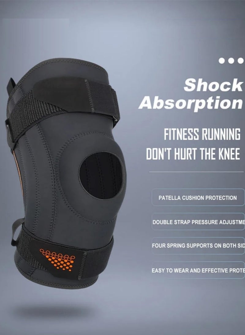 Knee Brace, Knee Brace with Side Stabilizers, Open Patella Knee Support for Arthritis, Joint Pain, Meniscus Tear. Sports Knee Pads for Men Women Running, Basketball, Working Out, Volleyball