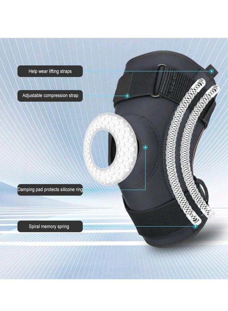 Knee Brace, Knee Brace with Side Stabilizers, Open Patella Knee Support for Arthritis, Joint Pain, Meniscus Tear. Sports Knee Pads for Men Women Running, Basketball, Working Out, Volleyball