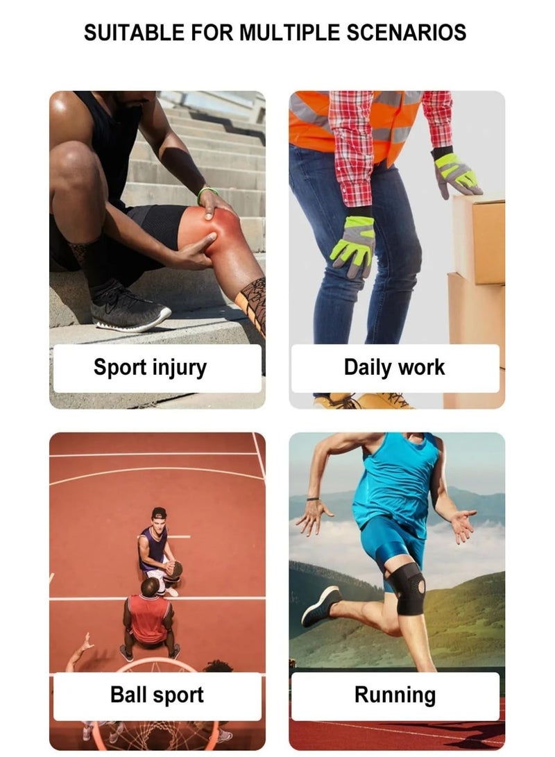 Knee Brace, Knee Brace with Side Stabilizers, Open Patella Knee Support for Arthritis, Joint Pain, Meniscus Tear. Sports Knee Pads for Men Women Running, Basketball, Working Out, Volleyball