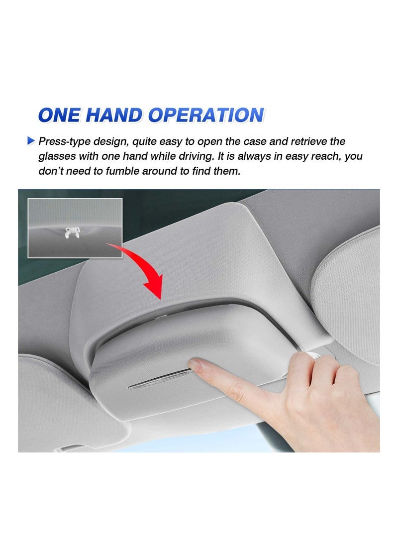Sunglasses Holder, Compatible with Tesla Model Y 2020-2023 Accessories Glasses Case Car Interior Eyeglasses Protective Storage Box Organizer Mount on Roof ABS Material, Press-type Design(1 Pack)