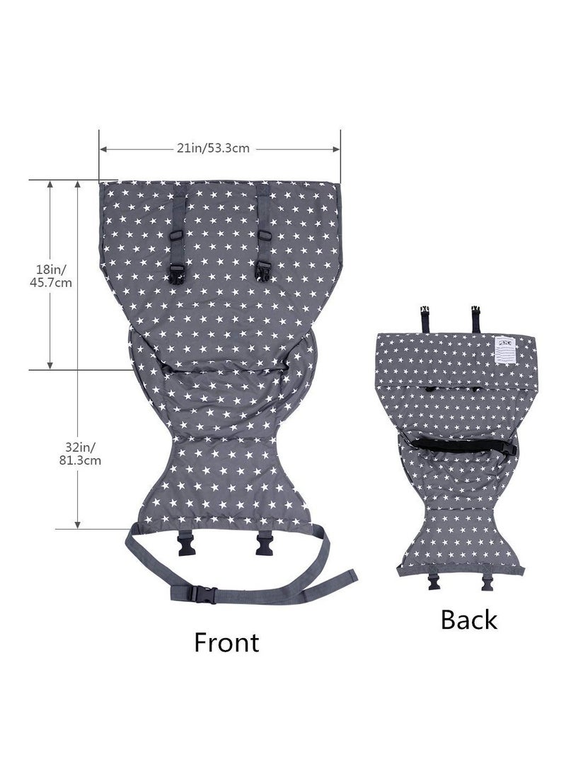 Baby Portable Travel High Chair Seats, Baby Booster Safety Seat | Adjustable, Safety, Washable | Toddler High Chair Seat Cover | Convenient Cloth Travel High Chair Fits in Your Handbag (Grey)