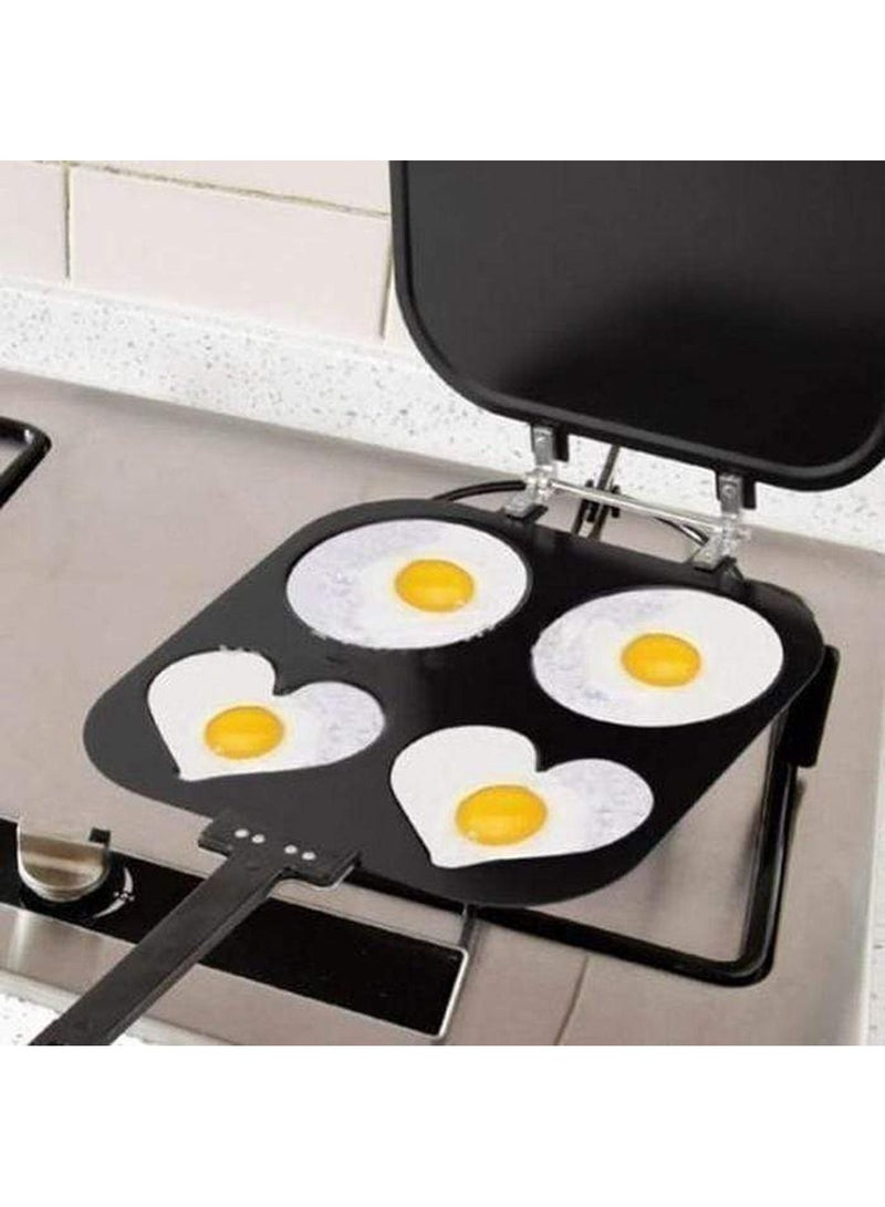 Pancake Making Mold Hotcake,Flip Up Open Slim Pan 4 in 1 Pancake Maker Pan
 With Cake Batter Dispenser