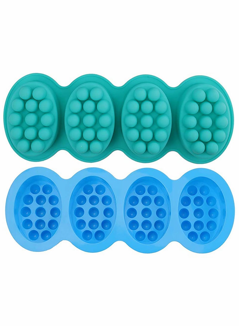 Silicone Massage Bar Soap Molds, Cavity Silicone Massage Molds, Nonstick & BPA Free, Handmade Soap Molds for Soaps Making(4 Pack)