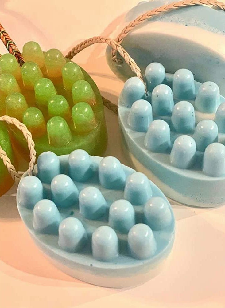 Silicone Massage Bar Soap Molds, Cavity Silicone Massage Molds, Nonstick & BPA Free, Handmade Soap Molds for Soaps Making(4 Pack)