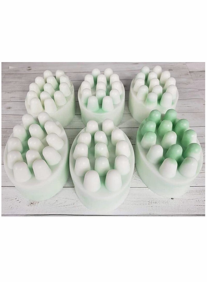 Silicone Massage Bar Soap Molds, Cavity Silicone Massage Molds, Nonstick & BPA Free, Handmade Soap Molds for Soaps Making(4 Pack)