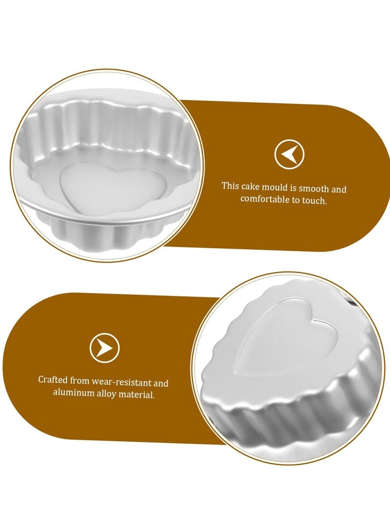 5pcs Cake pan, Cake Baking Mold Pudding Mold, Small Cake Mold Cake Tins for Baking Tart molds for Baking Metal Cake Tin Cake Mould Mini Tart pan Baking Molds Aluminum Alloy Caramel