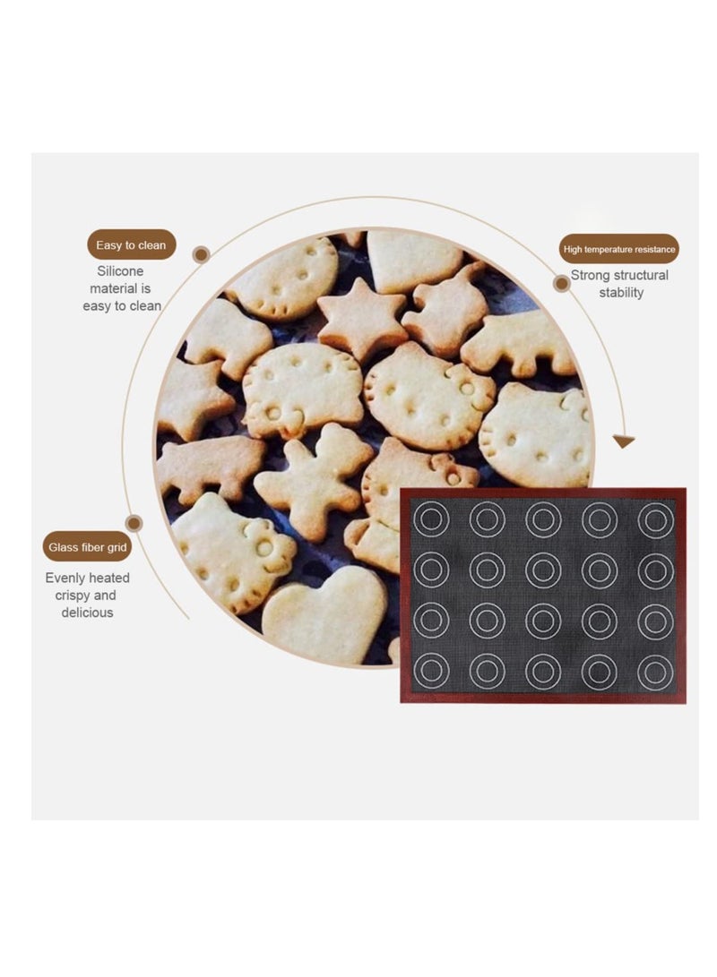 Silicone Baking Mat with Measurements - Non-Stick Pastry Mat for Cookies, Macarons, Bread, & Puffs - Durable Oven Line