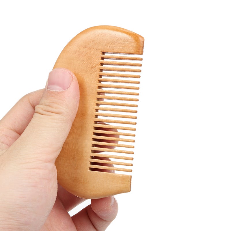 Wooden Handle New Baby Hair Comb Set Beige 15 x 4 x 5cm