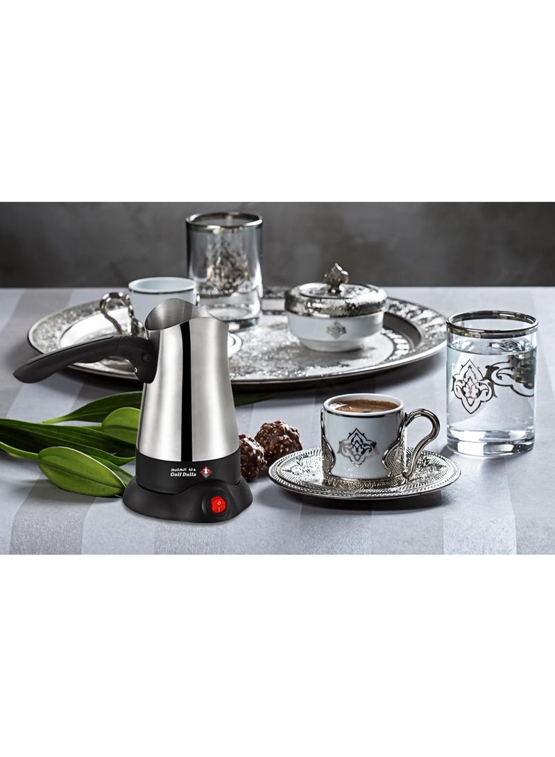 Gulf Dalla Turkish Tea Coffee Maker Stainless Steel 300 ml 800 Watt Silver GA-C96837