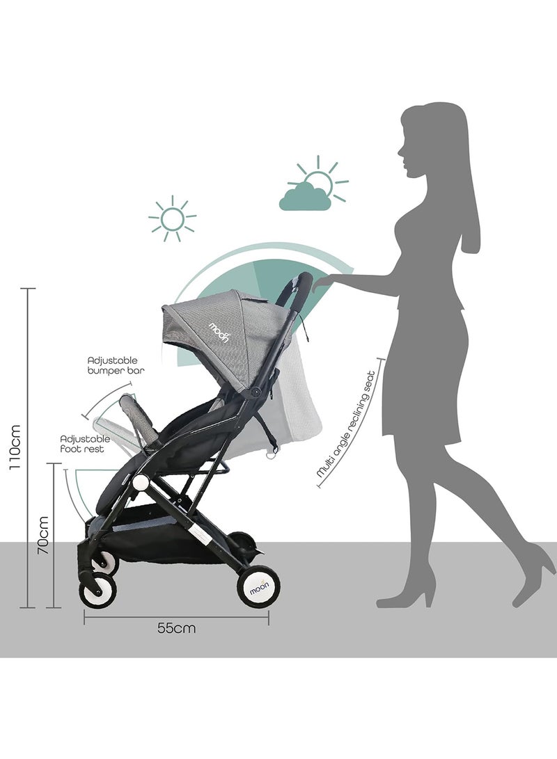 Compact  - Cabin Stroller - Black + Grey dots