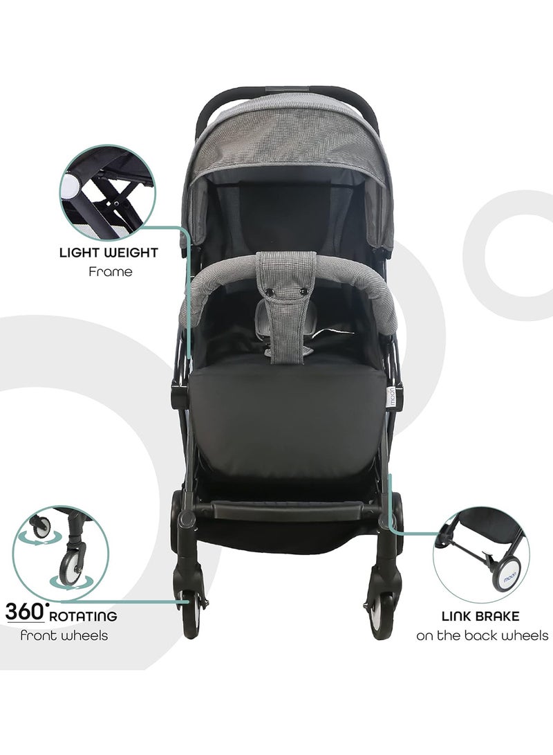 Compact  - Cabin Stroller - Black + Grey dots