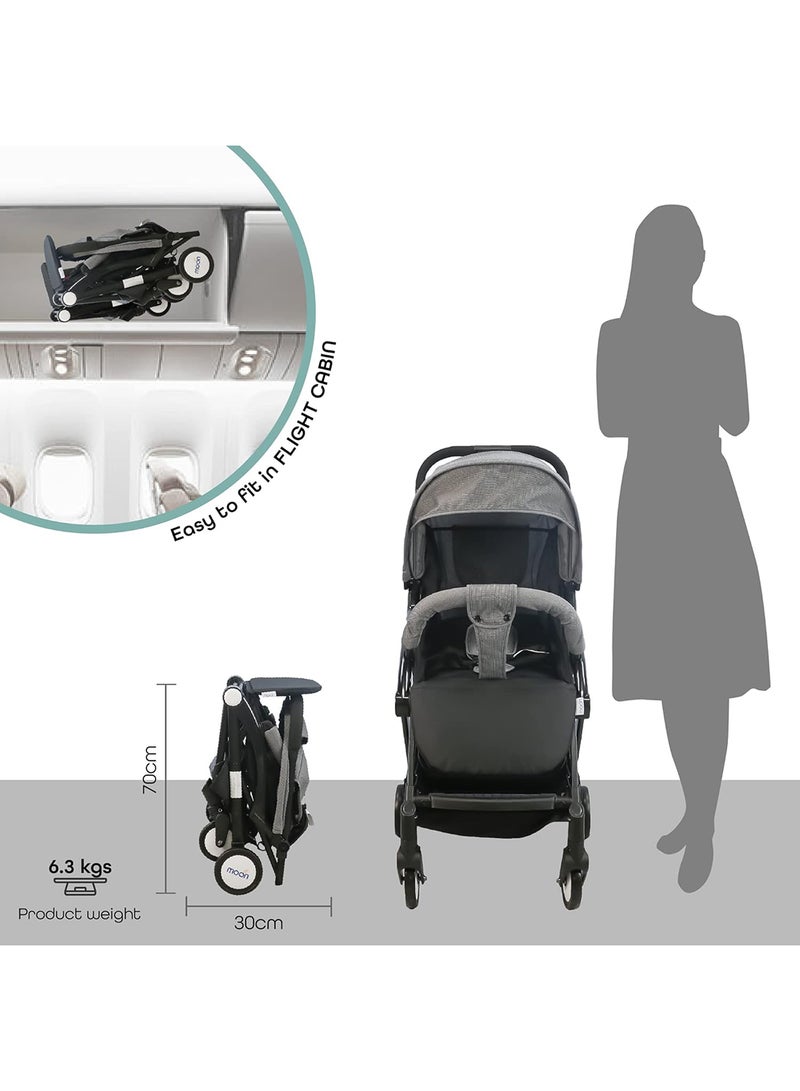 Compact  - Cabin Stroller - Black + Grey dots