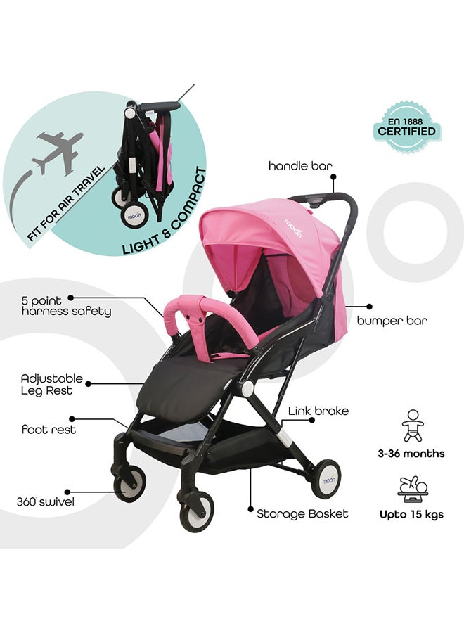 Compact Cabin Stroller - Pink/Black