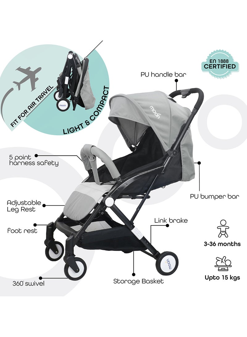 Compact Cabin Stroller - Cool Grey/Black