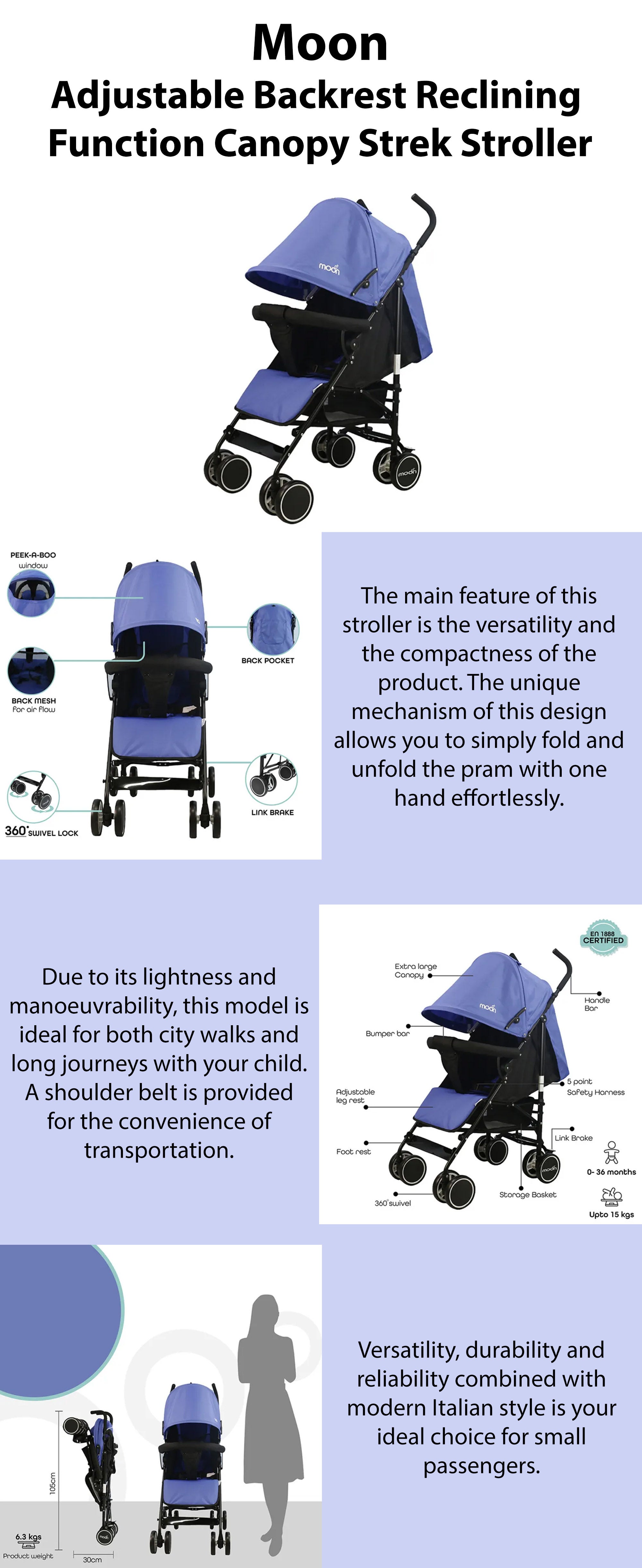 Strek - Stroller - Cyan Blue