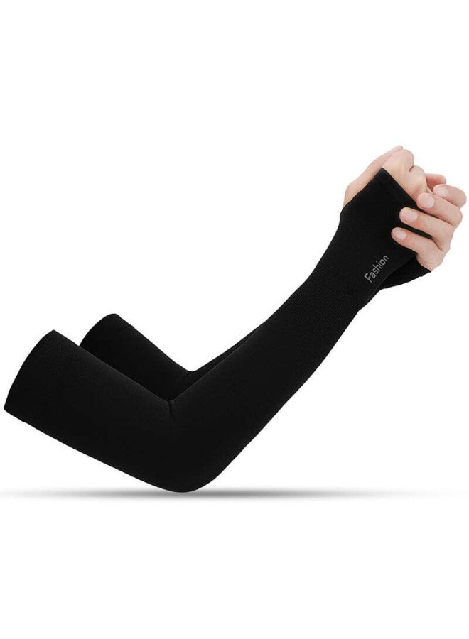 Pair Of UV Protective Absorbent Arm Sleeves Black