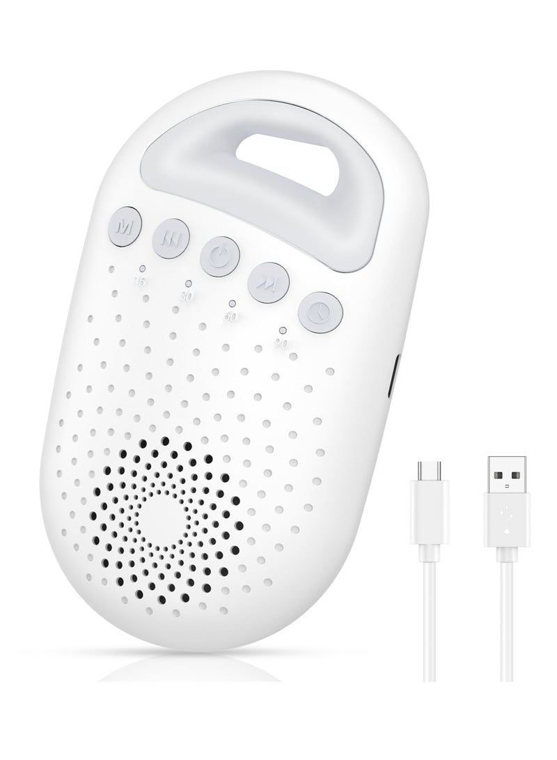 White Noise Machine, 26 Soothing Sounds Portable White Noise Machine, Type-c Rechargeable Sound Machine Baby for Pram, Dual Night Light Mode, 4 Timer, Memory Function for Adult & Baby