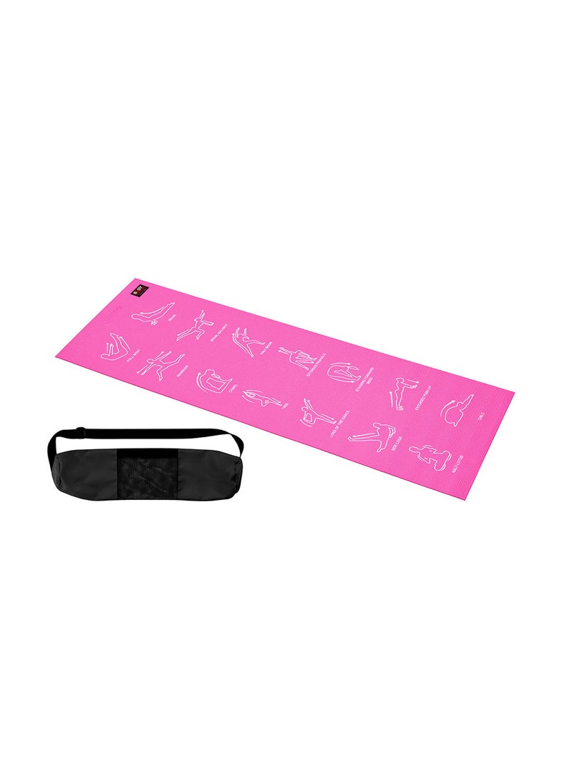 Instructional Yoga Mat Pink P3