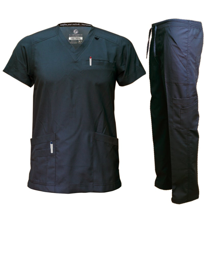 Premium V Neck Scrubs Medical Uniform Women and Man Scrubs Set Medical Scrubs Top and Pants