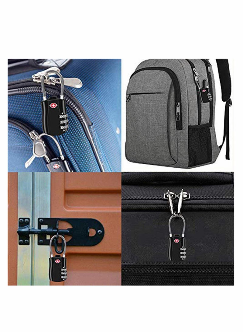Suitcase Locks Luggage Locks, TSA Approved Luggage Lock, Zinc Alloy Security Padlock, 3-Dial Combination Padlock for Luggage, Suitcases, Backpacks, Duffle Bag Laptop Camera Bag 2Pcs