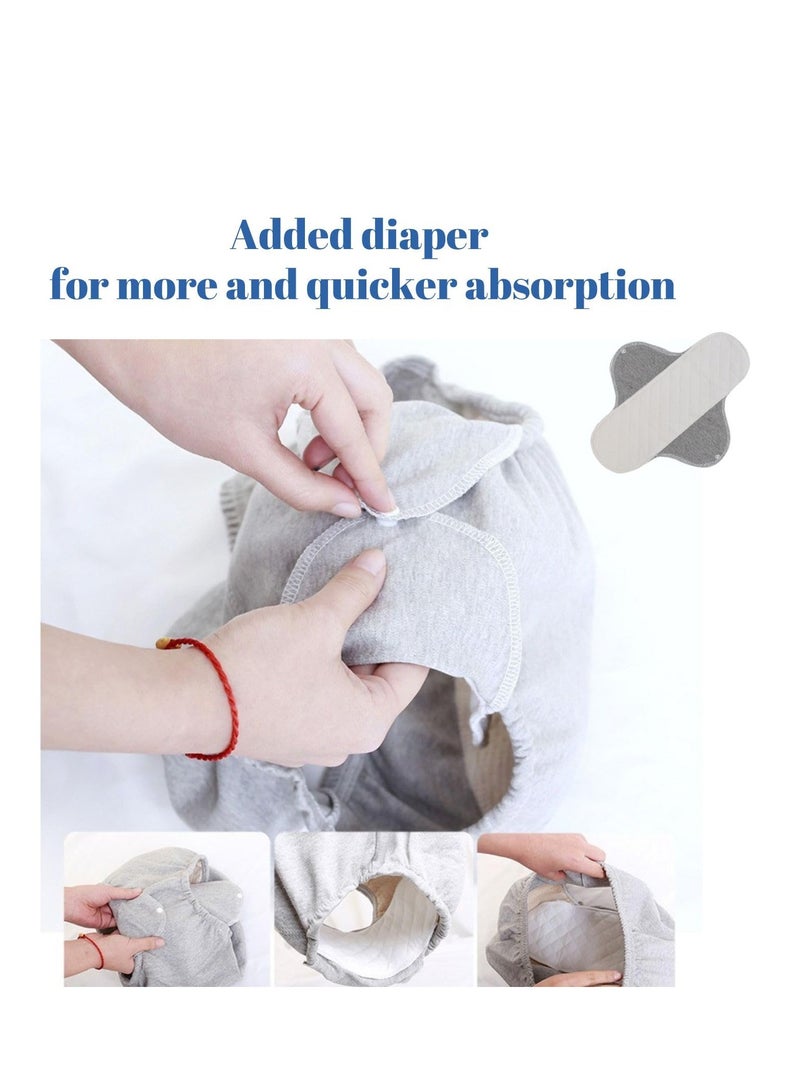 Incontinence Underwear for Men and Women TPU Leakage-Proof Adult Cloth Diaper Nappy with Inserts Reusable and Washable Absorbent Urinary Briefs for The Elderly Disabled Postpartum L Pink