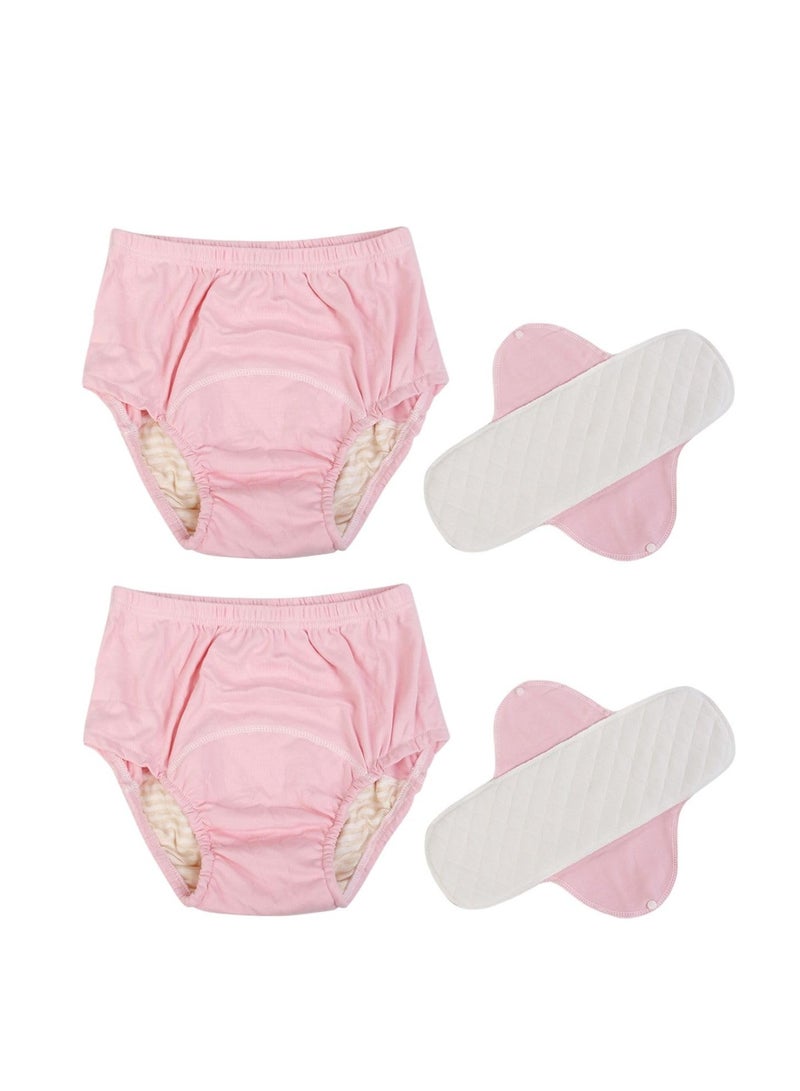 Incontinence Underwear for Men and Women TPU Leakage-Proof Adult Cloth Diaper Nappy with Inserts Reusable and Washable Absorbent Urinary Briefs for The Elderly Disabled Postpartum L Pink