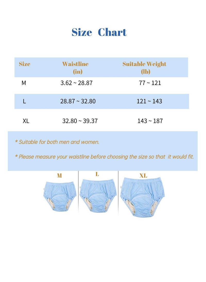 Incontinence Underwear for Men and Women TPU Leakage-Proof Adult Cloth Diaper Nappy with Inserts Reusable and Washable Absorbent Urinary Briefs for The Elderly Disabled Postpartum L Pink