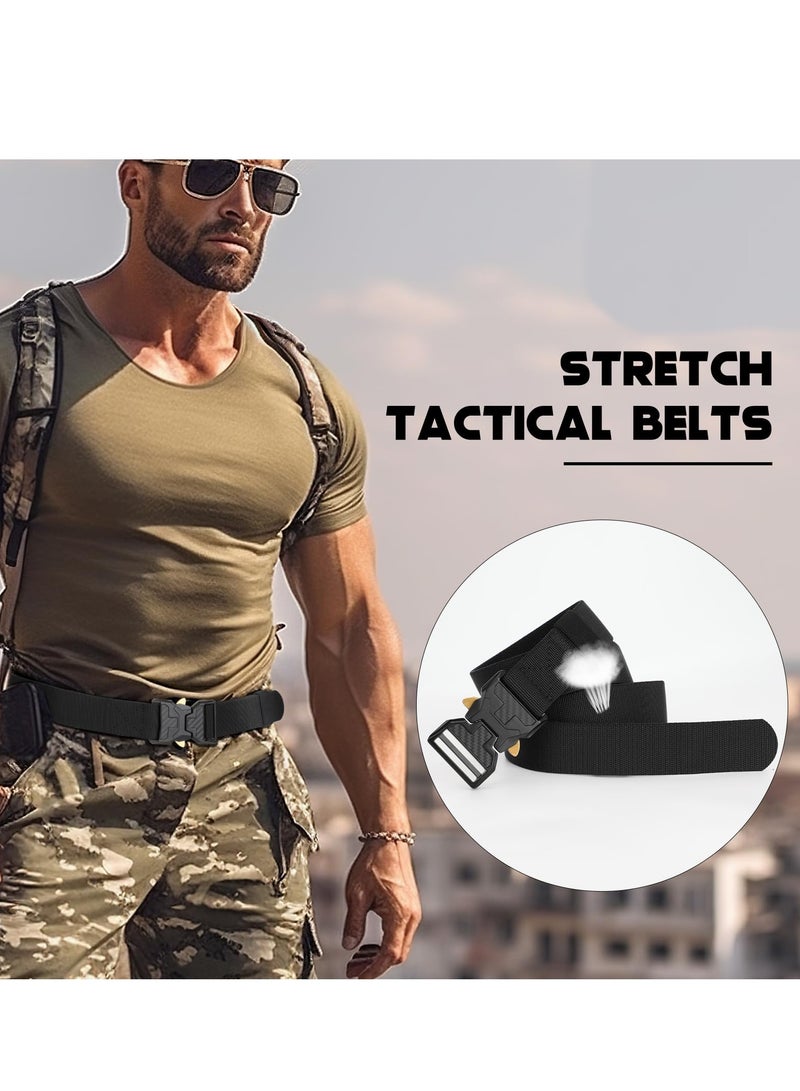 Nylon Tactical Men Belt, Work Belts for Men, Adjustable, No Metal Buckle, for Men Military Hiking Riggers Belt with Heavy Duty Quick Release Buckle, Suitable for Work and Travel