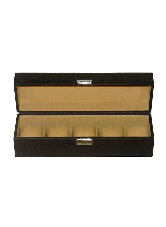 unisex 5 Grid Genuine Leather Designer Watch Box