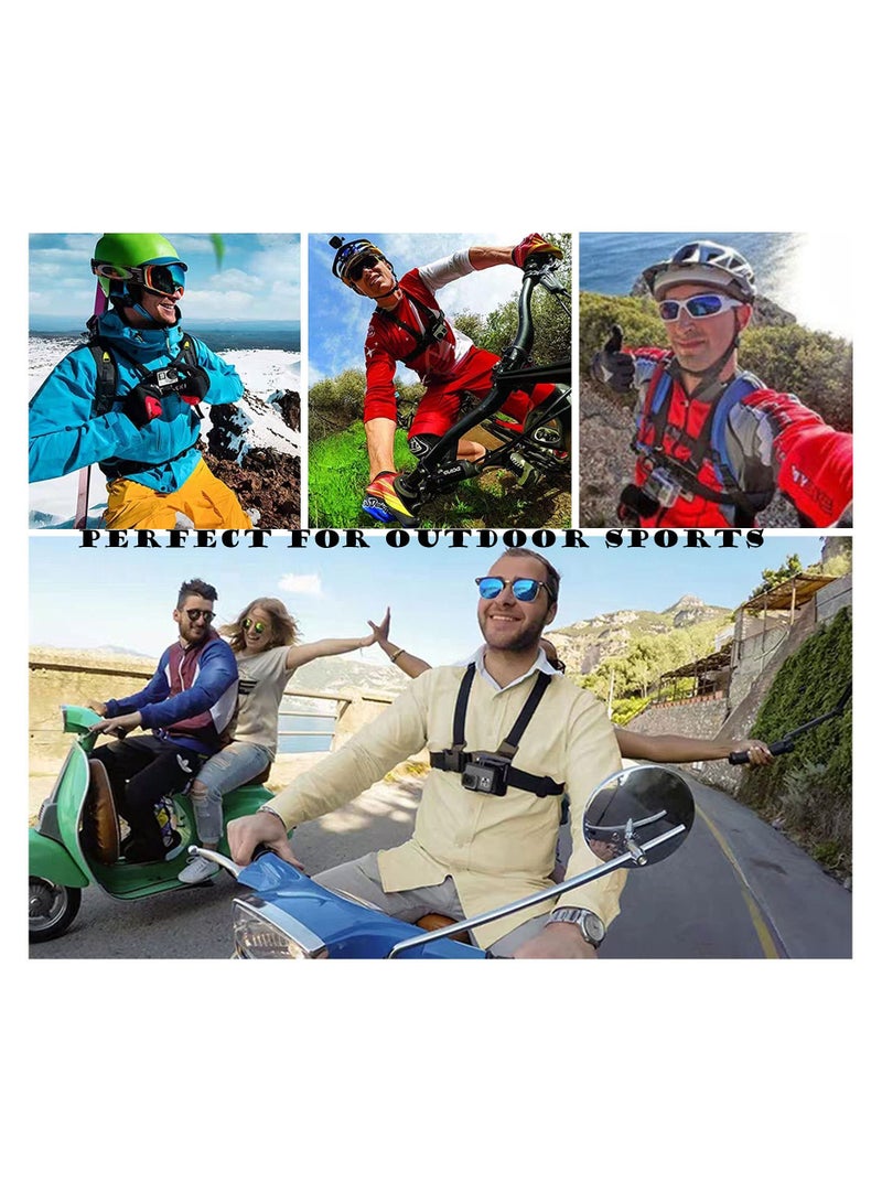 Camera Chest Mount Strap Harness for DJI Osmo KASTWAVE Adjustable Cell Phone with Sports Installation Bracket kit Mobile Backpack Clip Holder