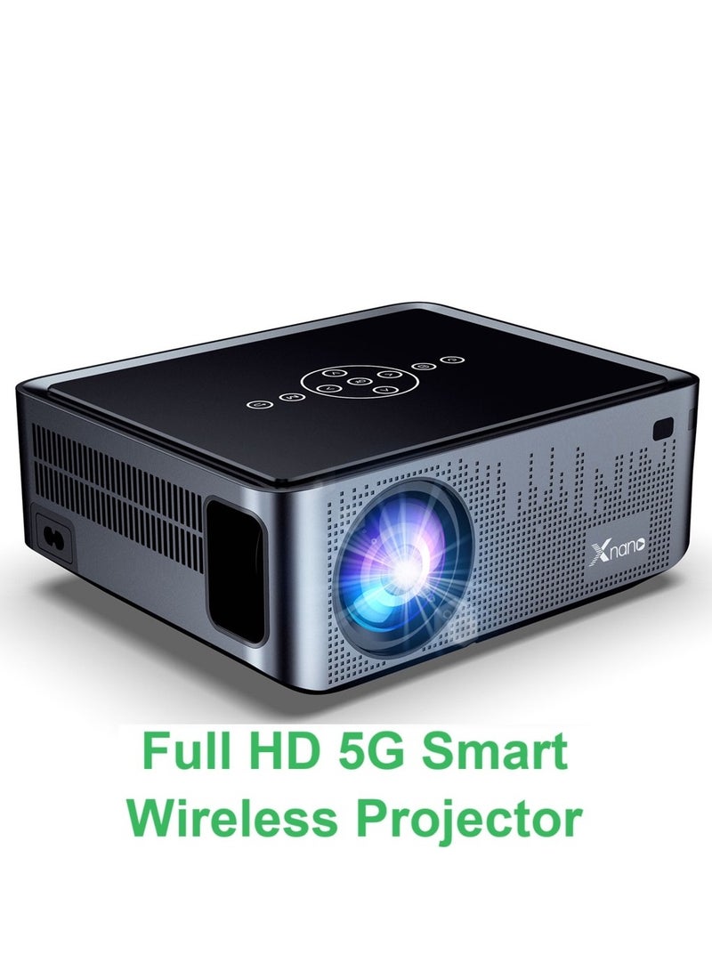 Wireless Smart Projector X1 Pro Full HD 5G Projector Portable 8K 1080P Resolution 12000 Lumens Dual Band WiFi Manual Focus