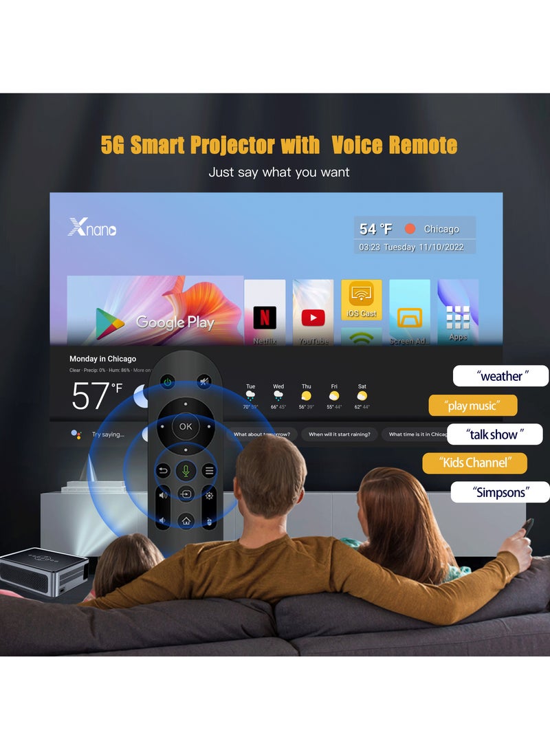 Wireless Smart Projector X1 Pro Full HD 5G Projector Portable 8K 1080P Resolution 12000 Lumens Dual Band WiFi Manual Focus