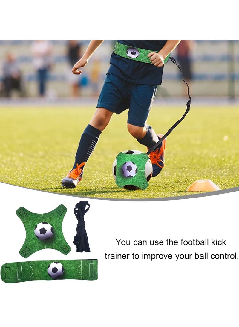 Football Kick Trainer Soccer Training Equipment Aid Skills Improvement Solo Practice for Kids Adults Hands Free Universal Fits All Size Footballs