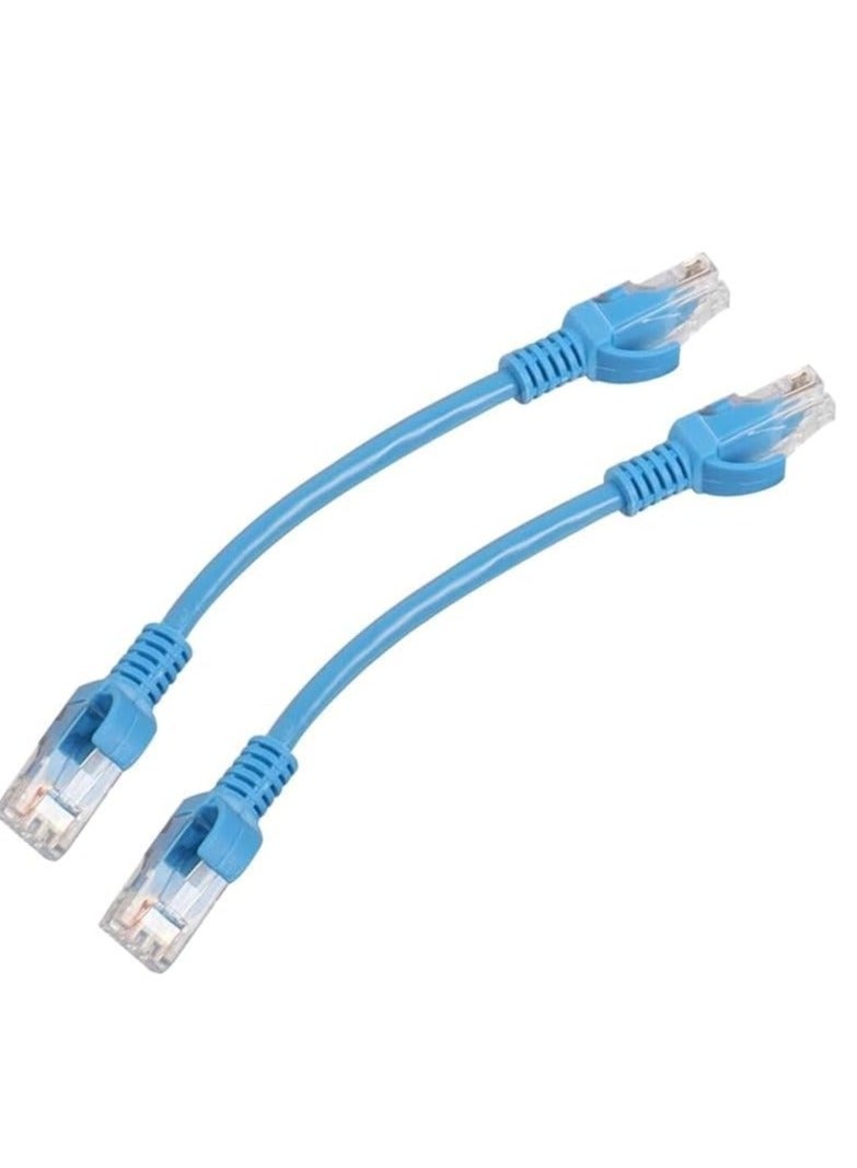 0.16M, Cat 6 Short Ethernet Patch Cables Full Copper, 24 AWG, 10G Support, Gold Plated BLUE Pack of 12