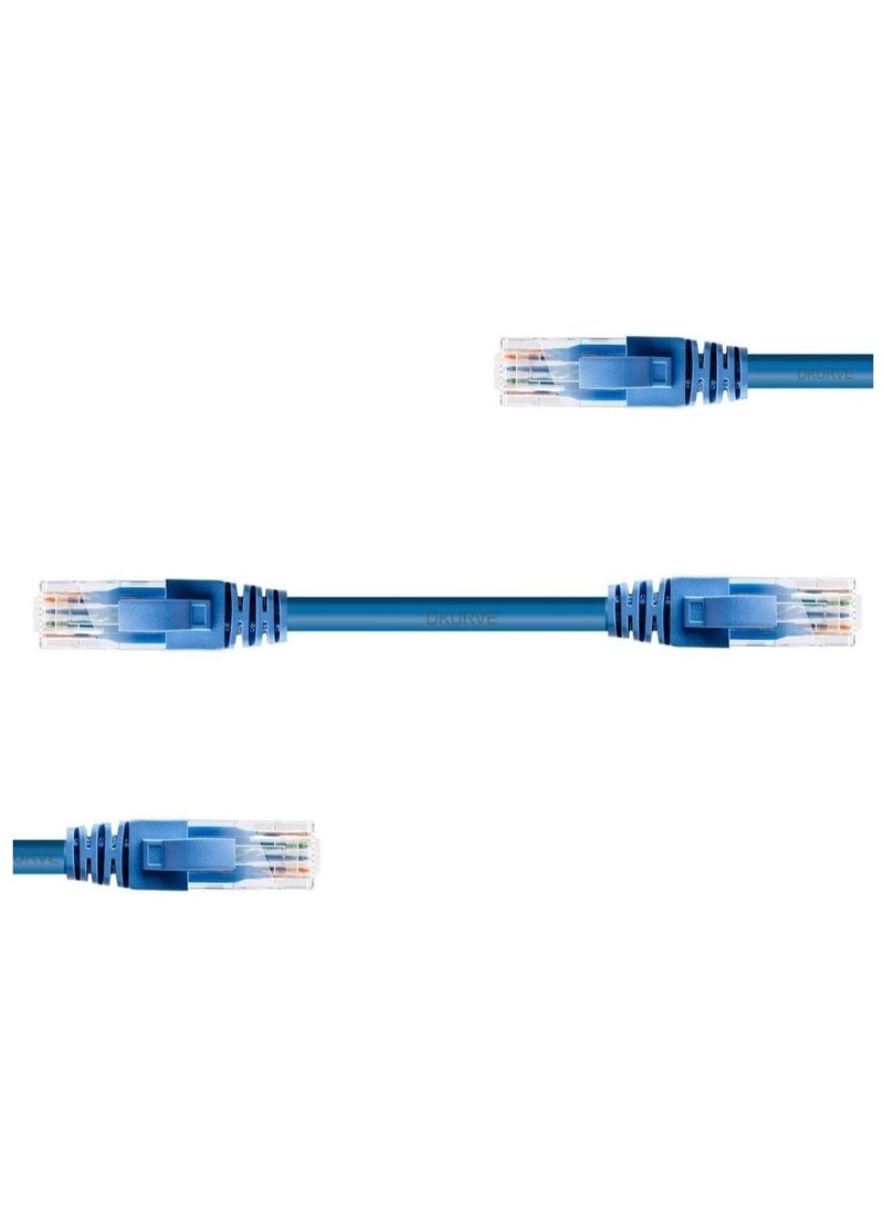 0.16M, Cat 6 Short Ethernet Patch Cables Full Copper, 24 AWG, 10G Support, Gold Plated BLUE Pack of 12