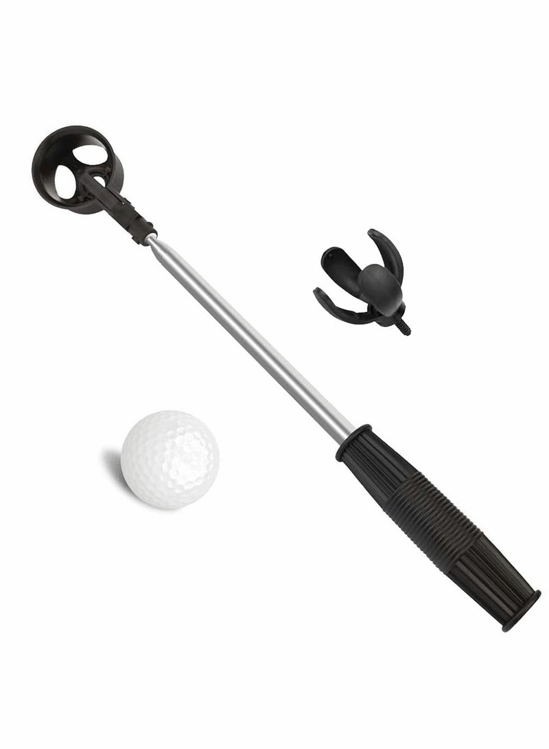 Golf Ball Retriever And Petal Picking Ball Head, Stainless Telescopic Extendable Golf Ball Retriever, Suction Cup Ball Grabber, Golf Accessories, Golf Gift For Men 2 Pack