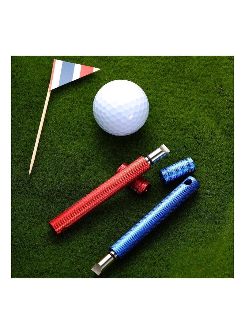 2 Pcs Golf Club Groove Sharpener, Re-Grooving Tool, and Cleaner for Wedges & Irons for Golf U and V-Grooves Irons Wedges, Red, Blue