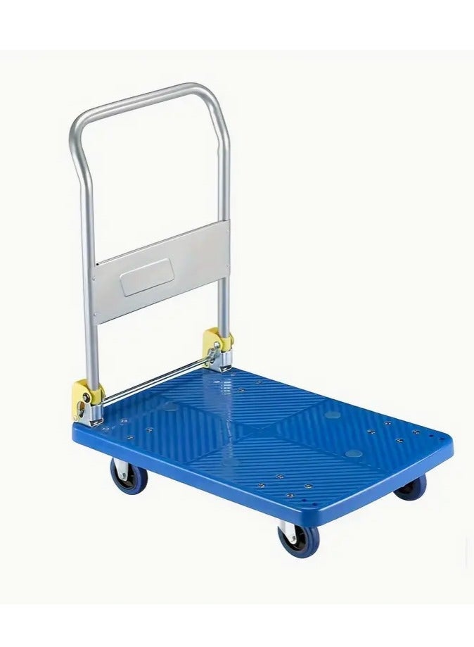 Heavy-Duty Platform Trolley, 200kg Capacity – Durable Folding Hand Truck Cart with Non-Slip Platform, 4 Smooth Wheels for Easy Maneuverability, Ideal for Warehouse, Office, and Home Use