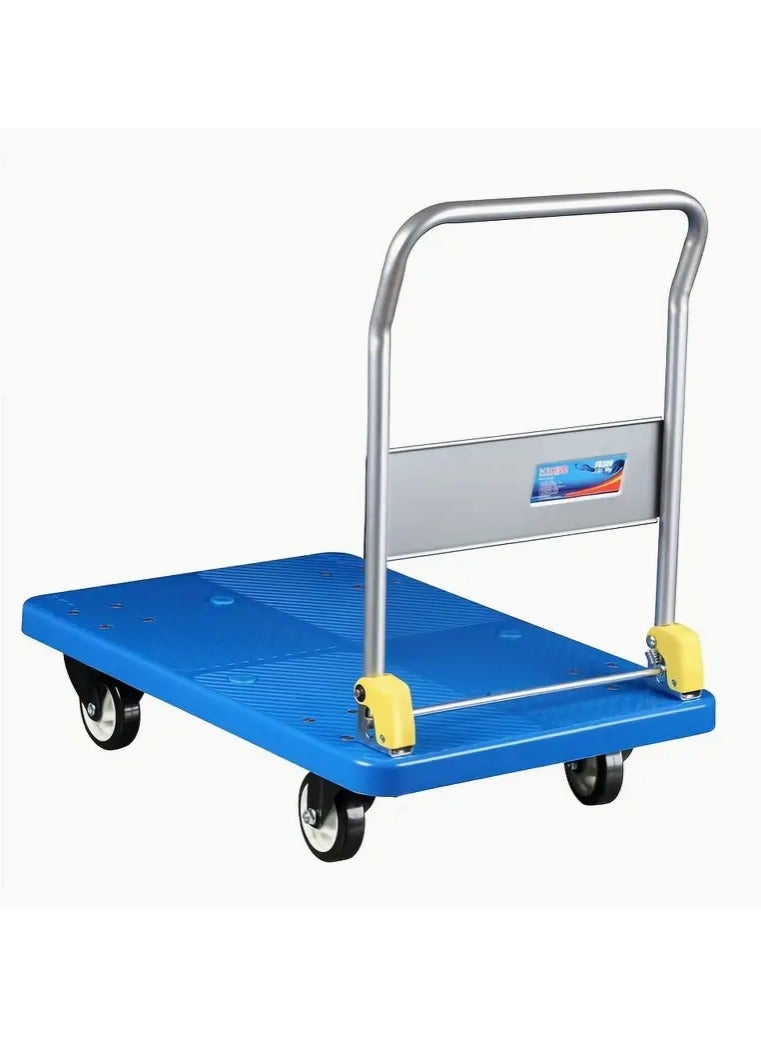 Heavy-Duty Platform Trolley, 200kg Capacity – Durable Folding Hand Truck Cart with Non-Slip Platform, 4 Smooth Wheels for Easy Maneuverability, Ideal for Warehouse, Office, and Home Use