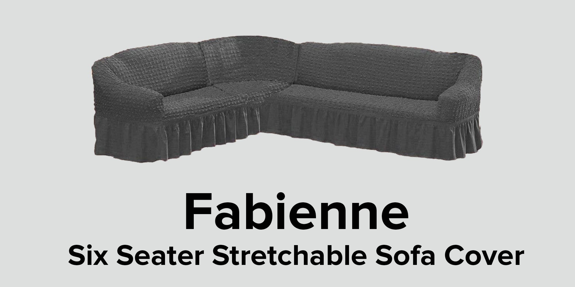 Six Seater Stretchable Sofa Cover Set Grey 5.8meter