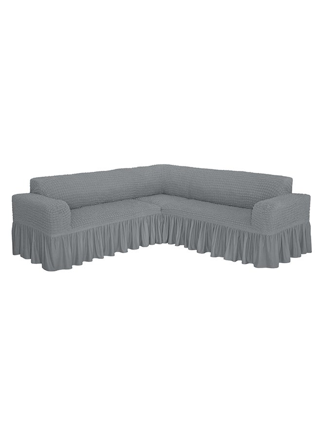 Six Seater Stretchable Sofa Cover Set Grey 5.8meter