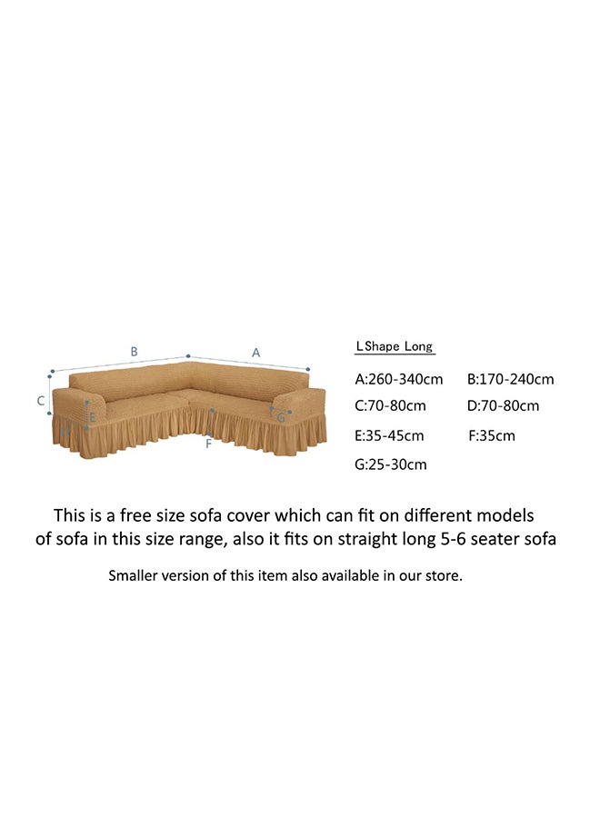 Six Seater Stretchable Sofa Cover Set Grey 5.8meter