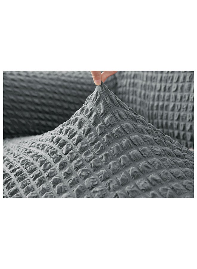 Six Seater Stretchable Sofa Cover Set Grey 5.8meter