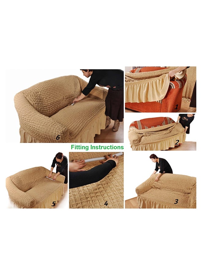 Six Seater Stretchable Sofa Cover Set Grey 5.8meter