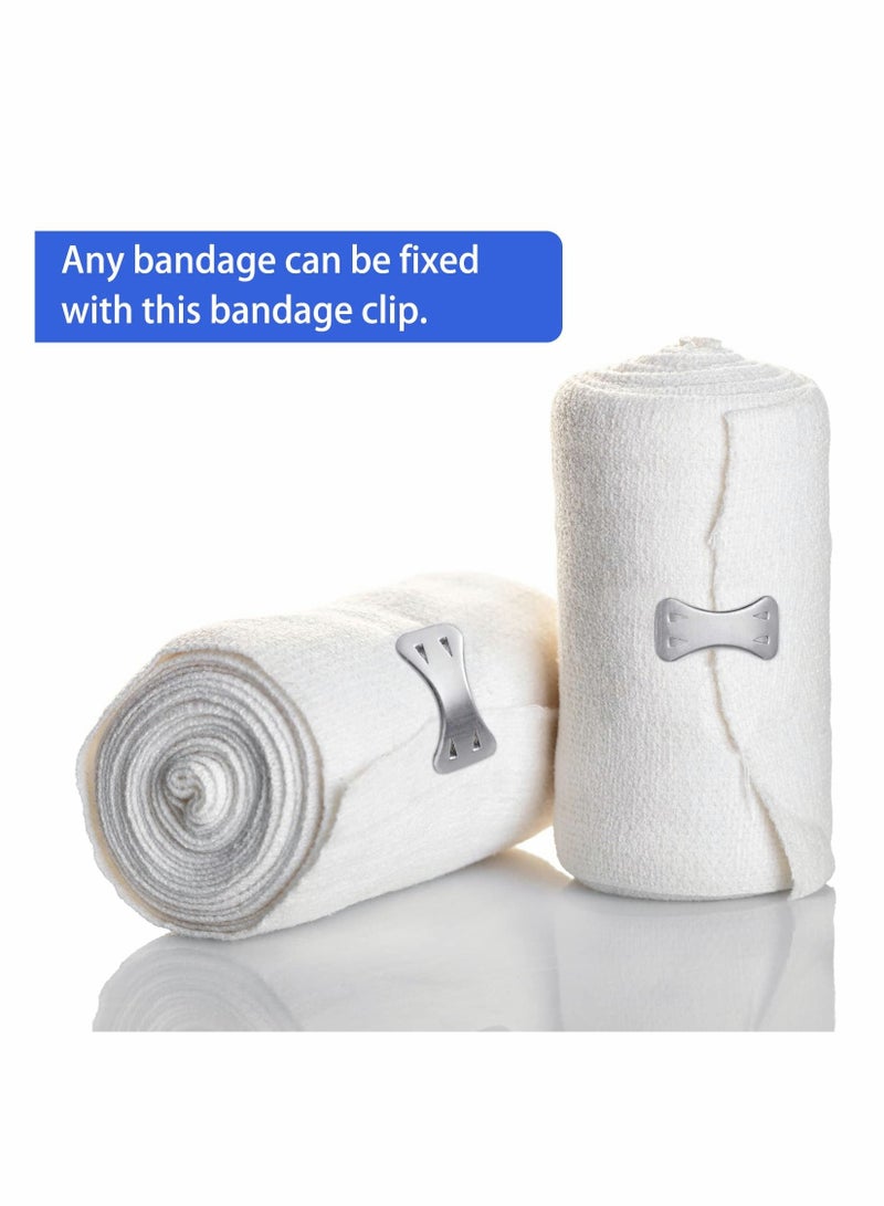 Bandage Wrap Clips, 100 Pcs Aluminum Bandage Clips Bandage Pins Elastic Metal Replacement Clips Compression Wrap Crepe Bandage Clamp Butterfly Clasps Secure Fastener for Various Types Bandages