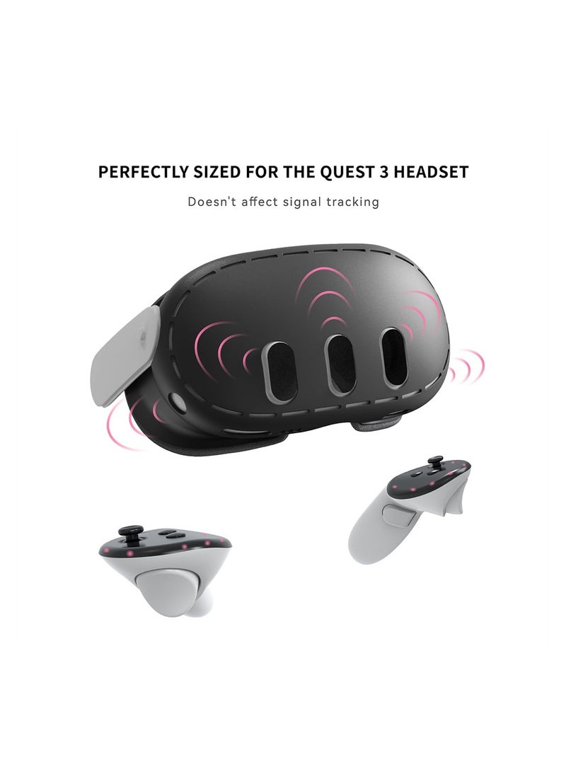 VR Shell Cover Skin for Quest 3 Headset Accessories, Silicone Headset Protector for Quest 3 VR Headsets, Anti Scratch Dust Shock